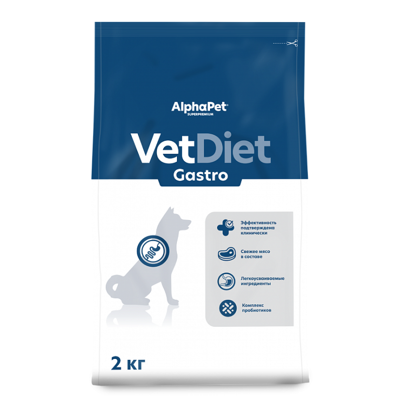 AlphaPet Vet Diet Dog Gastro 2кг для Собак при острых расстройствах пищеварения