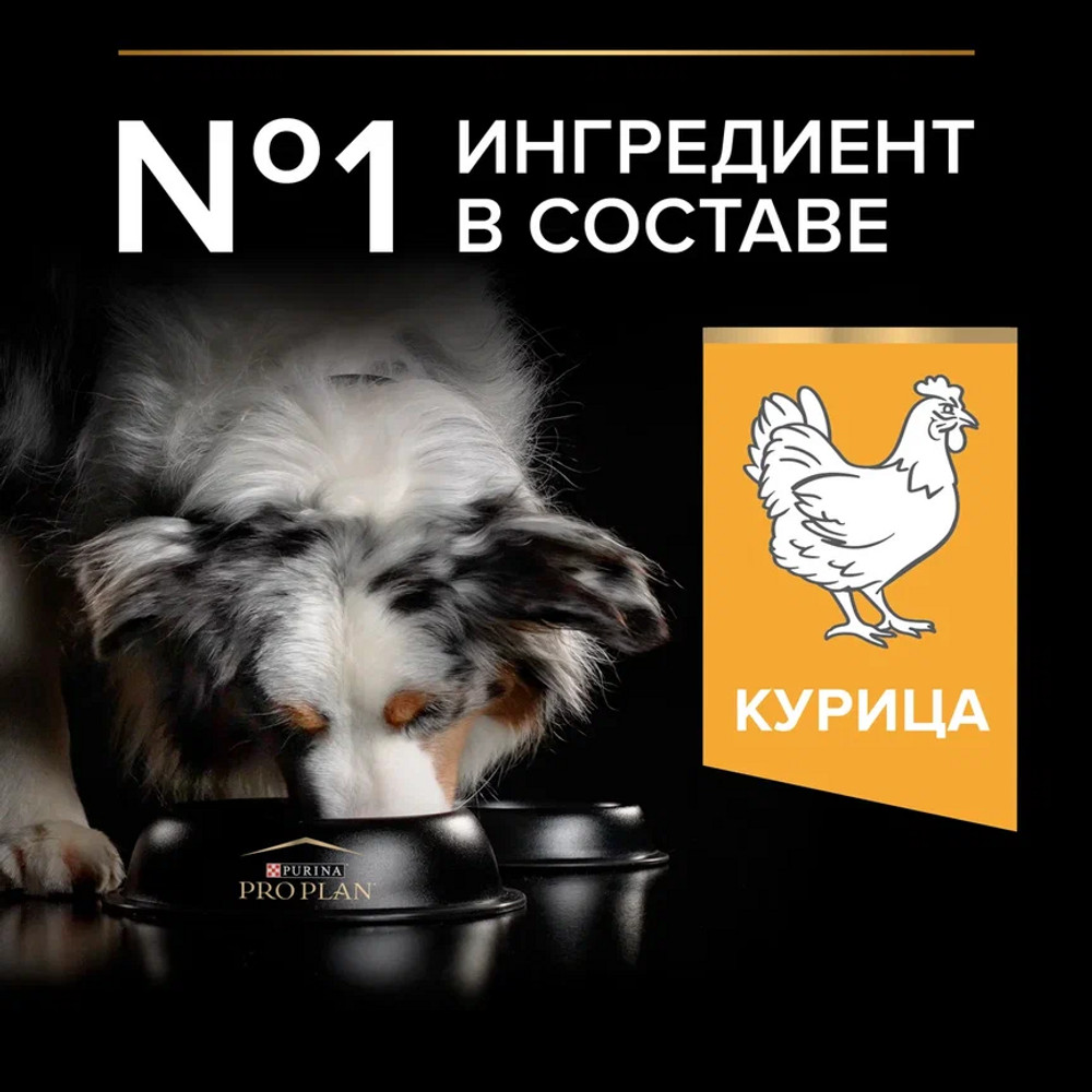 Сухой корм PRO PLAN для собак средних пород, с курицей, 3 кг