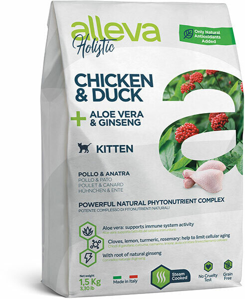 Alleva Holistic Kitten с Курицей и Уткой 1,5кг