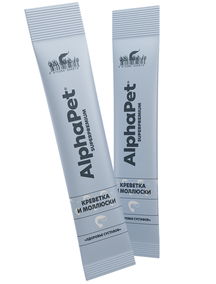 Крем-лакомство для Кошек AlphaPet Superpremium с Креветкой и Моллюсками 48г