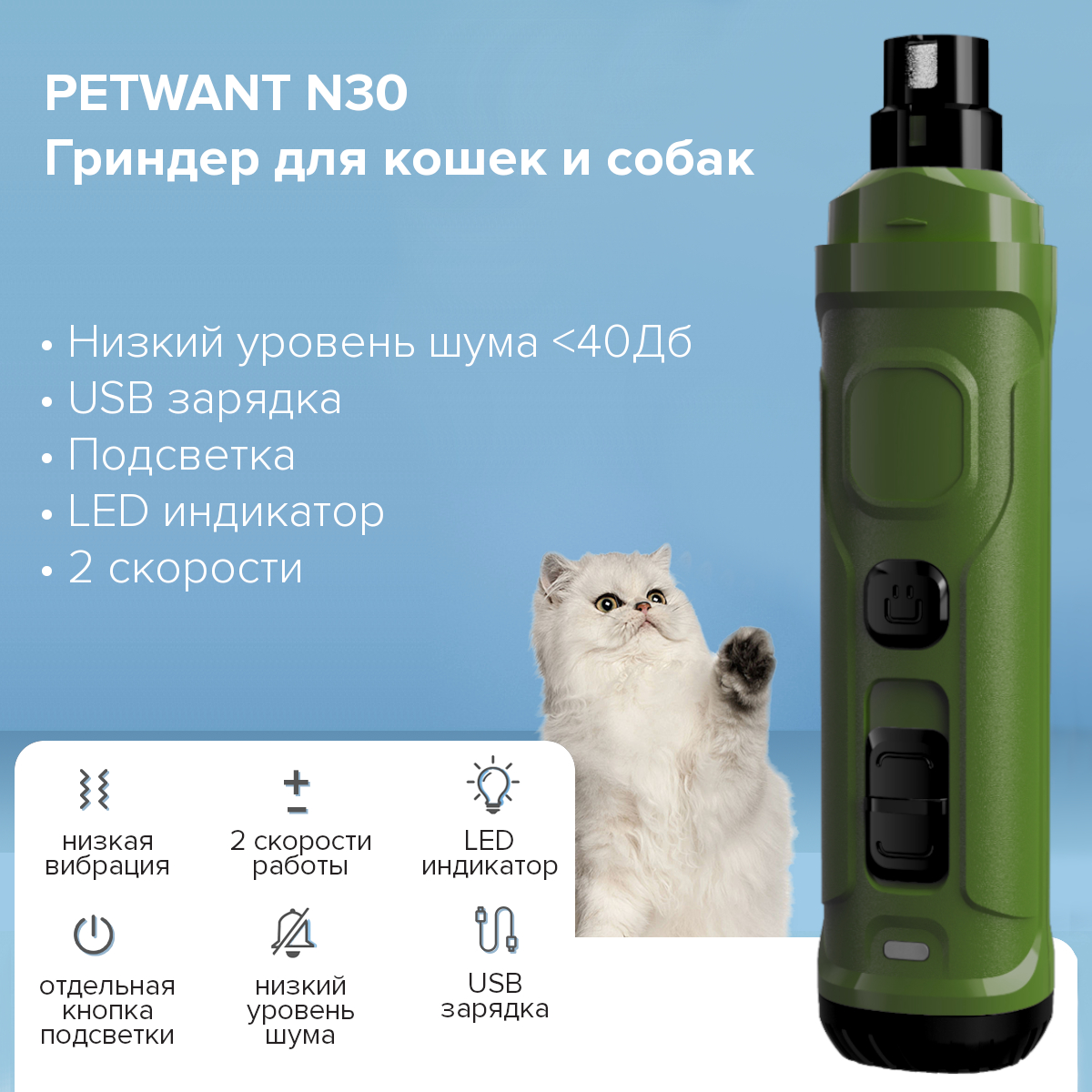 Гриндер для когтей PetWant N30 Professional