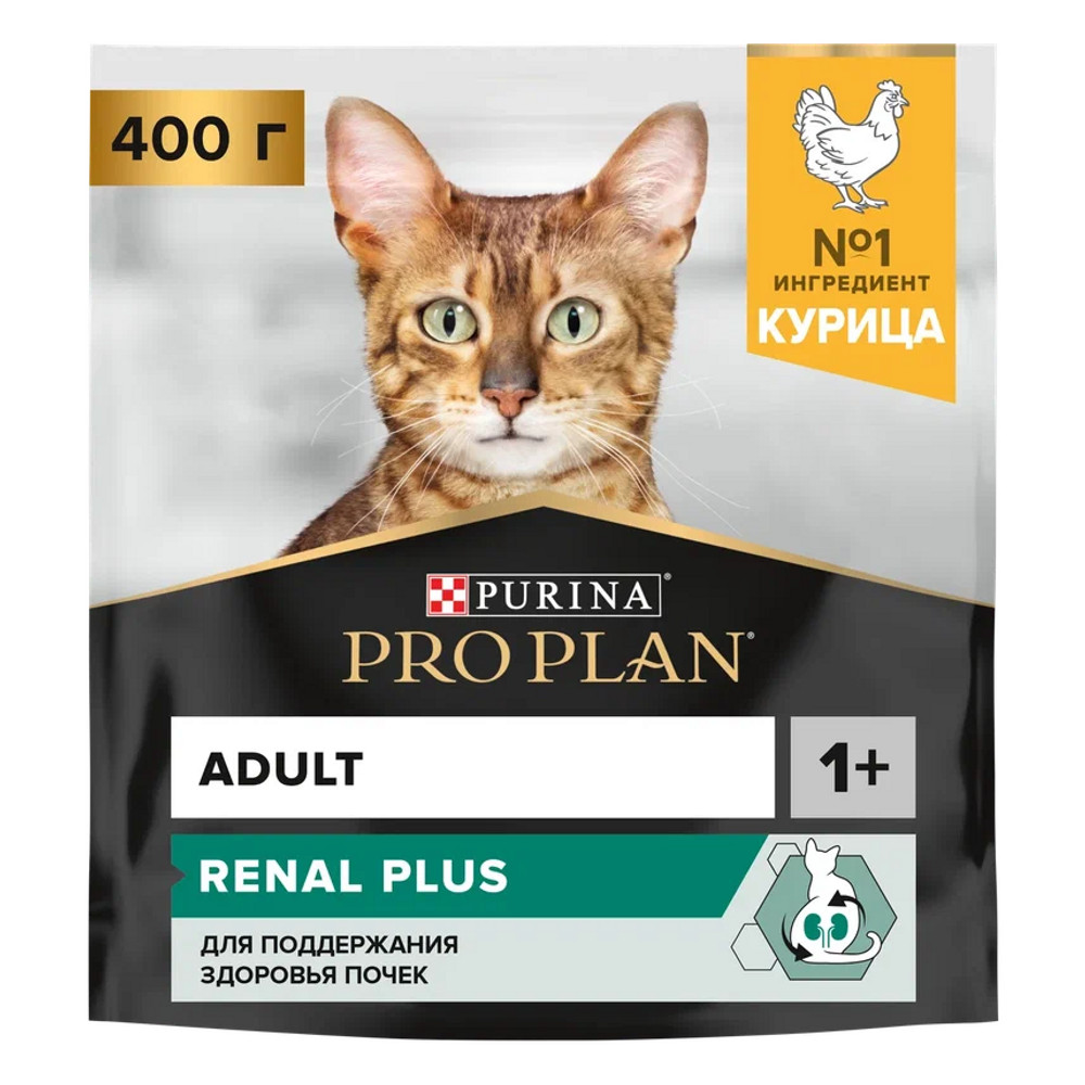 Сухой корм PRO PLAN RENAL PLUS для кошек для поддержания здоровья почек, с курицей, 400 г