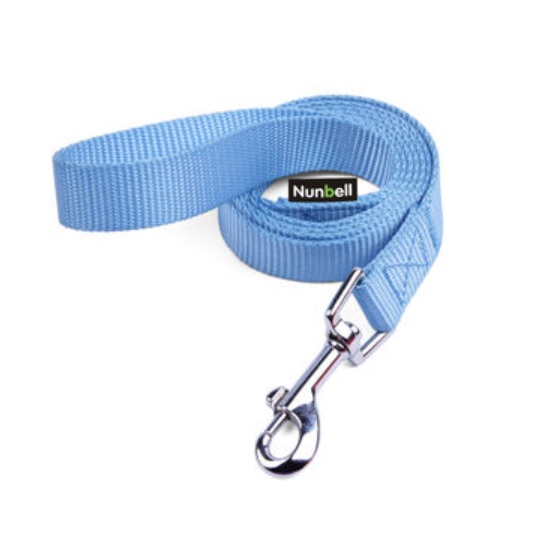 Поводок-водилка Nunbell нейлон 20мм*50см Голубой со светоотражающей нитью