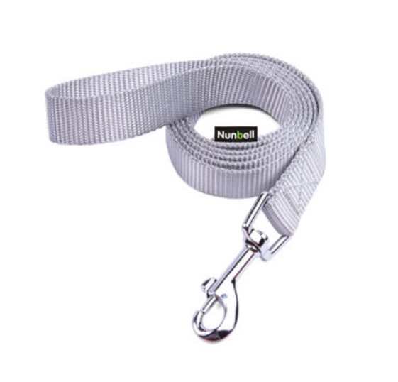 Поводок-водилка Nunbell нейлон 20мм*50см Серый со светоотражающей нитью