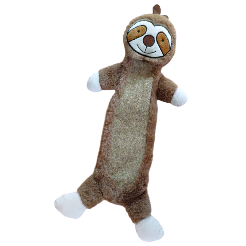 Игрушка TopPet Ленивец шуршащий с пищалкой и мехом, 52 см