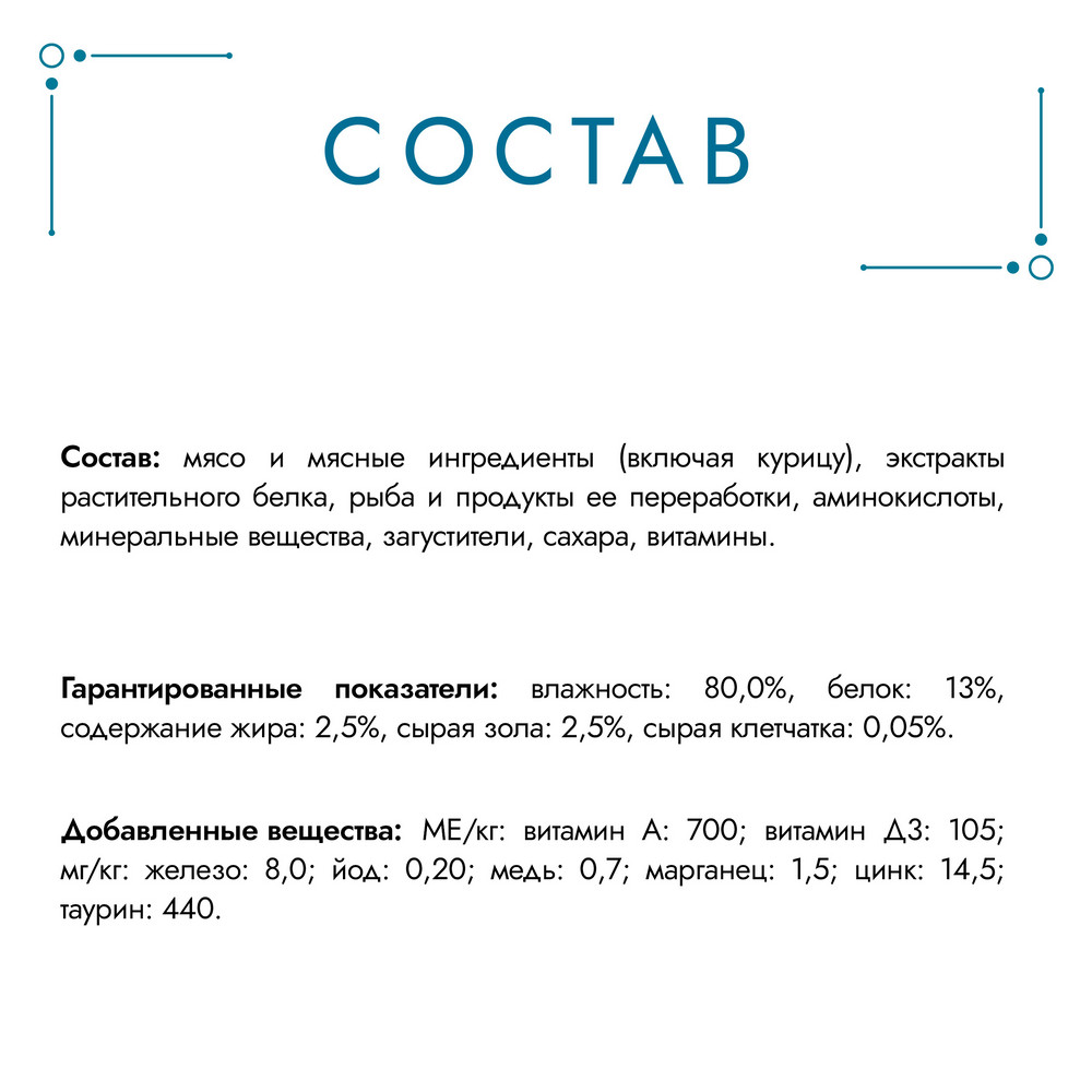 Влажный корм Гурмэ Перл Нежное филе для кошек, с курицей в соусе, Пауч, 75 г