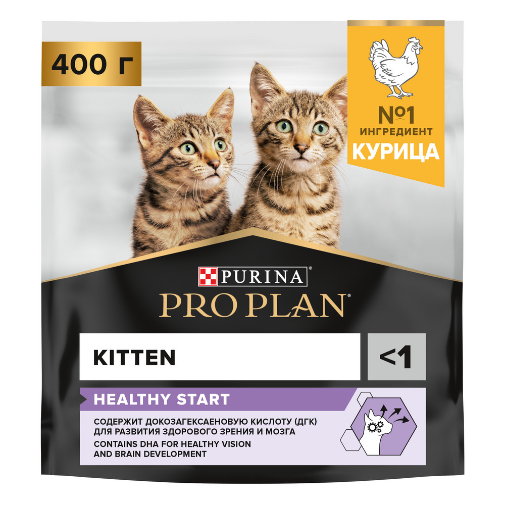 Сухой корм PRO PLAN® HEALTHY START для котят, с высоким содержанием курицы, 400 г