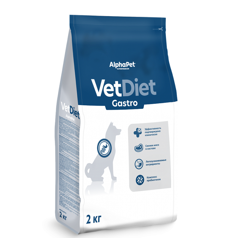 AlphaPet Vet Diet Dog Gastro 2кг для Собак при острых расстройствах пищеварения