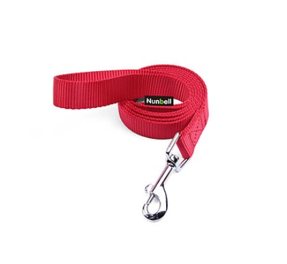 Поводок-водилка Nunbell нейлон 20мм*50см Красный со светоотражающей нитью