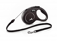 Рулетка Flexi New Classic S трос 5м 12кг Черная