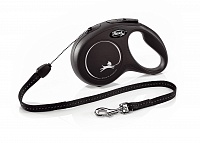 Рулетка Flexi New Classic S трос 8м 12кг Черная